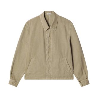 Auralee Light Jackets, male, Beige, Size: XS Garment-Dyed Finx Light Chino Blouson