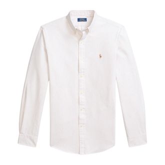 Ralph Lauren Slim Fit Gestreept Oxford Overhemd - Beige/Khaki - Heren - Zakelijke Overhemden - Geel - L - Katoen - Overhemden