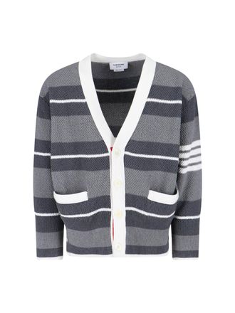 Thom Browne Striped Cardigan - Grey