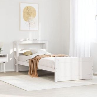 vidaXL Bed Frame with Headboard without Mattress White 90x200 cm vidaXL