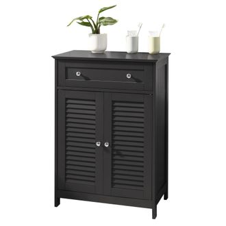 SoBuy Mueble Auxiliar Para Ba&ntilde;o, Armario De Almacenaje Organizador Para Ba&ntilde;o Con 1 Cajones Y 2 Puerta Gris Frg238-dg Sobuy Es