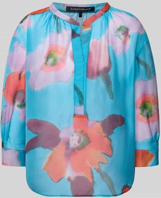 Luisa Cerano Luisa Cerano Regular Fit Blus aus Baumwoll-Seiden-Mix in Tuerkis, Gr&ouml;&szlig;e 36