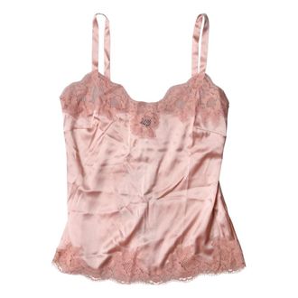 Dolce & Gabbana Sleeveless Tops, female, Pink, Size: XS Lingerie Top