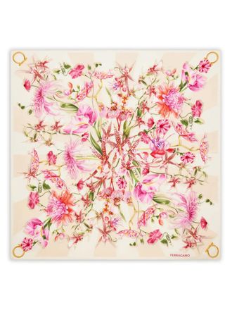 Ferragamo gaia print silk scarf - women - Silk - One Size - Neutrals