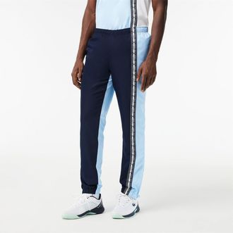 Lacoste Slanke trainingsbroek voor heren met kleurblokken (Marineblauw)