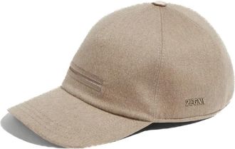 Ermenegildo Zegna Oasi Cashmere Baseball Cap - Heren - Petten - Beige - L - Wol - Accessoires