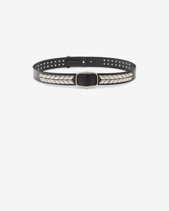 Isabel Marant Ceinture Belja En Cuir - Femme - Noir Et Argent&eacute; - Taille 75 - Isabel Marant - Id&eacute;es de cadeaux pour femme