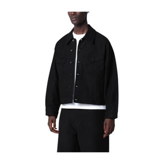 STUDIO NICHOLSON Cropped Jacket - Heren - Jassen - Zwart - Maat: M Katoen