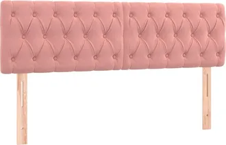 vidaXL Cabecero Con Led De Terciopelo Rosa 144x7x78/88 Cm Vidaxl