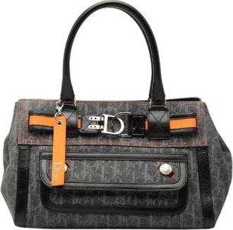 Dior Pre-owned Flight Line Trotter Denim Leather Handbag - Dames - Vintage Handtas - Grijs - ONE Size - Denim - Vintage