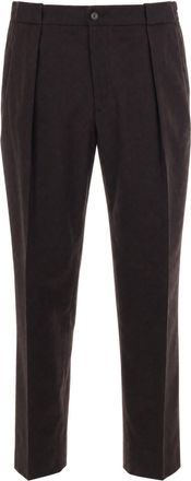 BRIGLIA 1949 Brown Portobello Wool-Blend Straight-Leg Pants