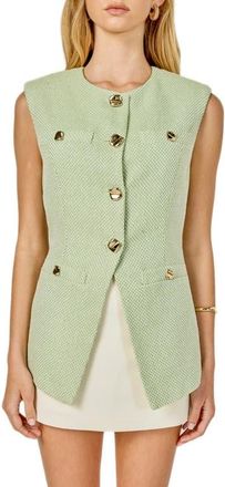 endless rose Tweed Vest in Pistachio/White at Nordstrom, Size X-Small