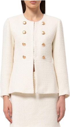 Fracomina Giacca Regular in Tweed - Dames - Blazers - Beige - XL - Tweed - Jassen