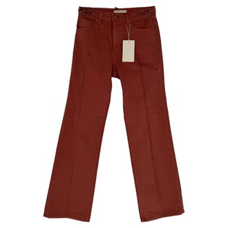 Ulla Johnson Agatha Straight Leg Jeans in Red Cotton