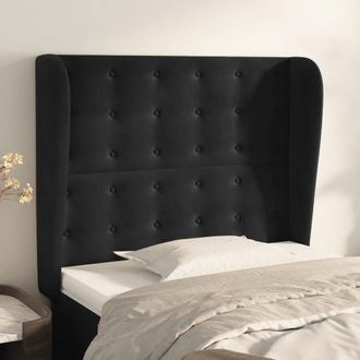 vidaXL Cabecero Con Orejas De Terciopelo Negro 83x23x118/128 Cm Vidaxl