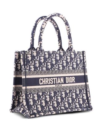 Dior Book Oblique Canvas Small tote bag - Blauw