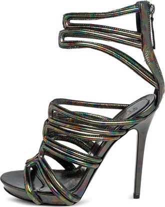 Alexander McQueen Sandali Oil Slick 130mm - Grigio