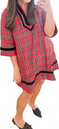 Entro Plaid Mini Dress In Red