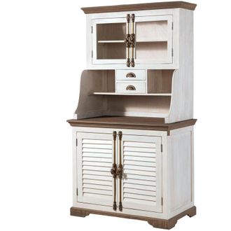 Massivmoebel24 Buffet in legno di Mango 106x60x196 laccato bianco toulouse 104