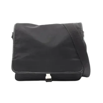 Prada Pre-owned Nylon Saffiano Leather Shoulder Bag - unisex - Prada Vintage - Vintage Cross Body Bags - Black - ONE SIZE - Pre-owned