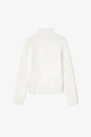 Ganni White Ivory Sheer Turtleneck