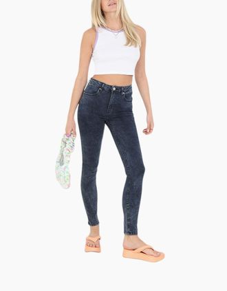 Brave Soul Womens BRAVE SOUL SHELLY Womens Denim Jeans Slim Fit Casual Skinny Leg Trousers Pants - Navy - Size: 10