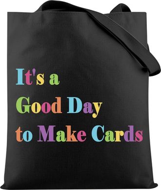 Generic Its a Good Day to Make Cards Tote Bag Womens Card Making Gift Crafty Mom Gift for Makers Craft Lover Gift (make cards B UK)