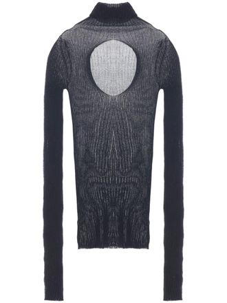 Quira high-neck ribbed-knit jumper - women - Cotton/Polyamide - L - Black