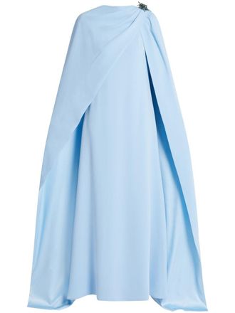 Huishan Zhang cape gown - women - Polyester - 10 - Blue
