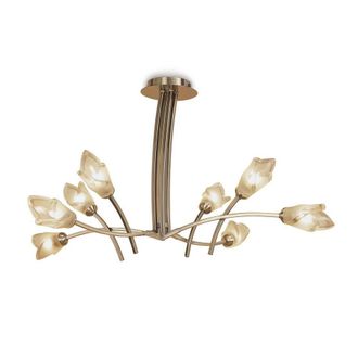 Netlighting Pietra Pendant 4 Arm 8 Light G9 Antique Brass in Bronze