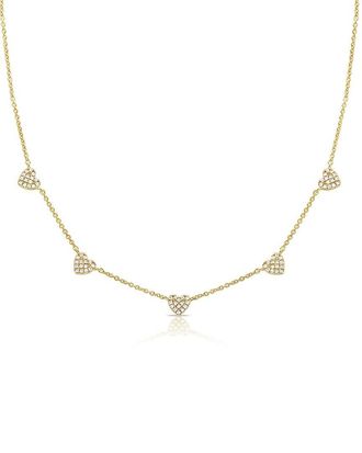 Sabrina Designs 14K 0.25 Ct. Tw. Diamond Heart Station Necklace