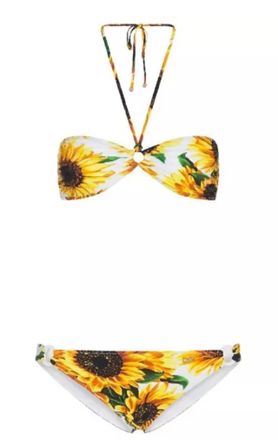 Dolce & Gabbana Sunflower Print Two Piece Bikini Size S