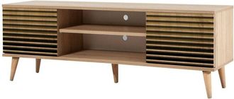 Dmora Dmora - Mueble De Televisi&oacute;n Dfantacc, Aparador De Sal&oacute;n, Mueble Bajo Para Tv, Base De Pared Equipada, 140x40h50 Cm, Roble Y Multicolor