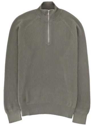 Brunello Cucinelli Olive Mock Collar Sweater