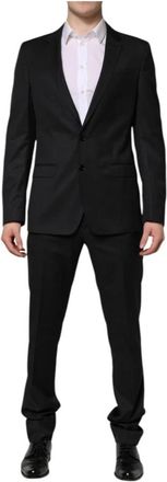 Dolce & Gabbana Luxe Klassieke Pasvorm Pak - Heren - Business pakken - Grijs - M - Wol - Kostuums