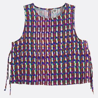 La Redoute Collections Bedrukte mouwloze top met bandjes aan de zijkanten