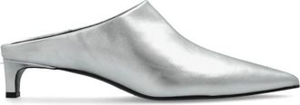 Jil Sander Leren schoenen met hak - Dames - Muiltjes - Grijs - 40 EU - Leer - Schoenen