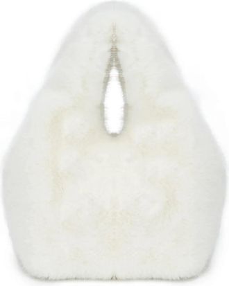 Generic Womens Plush Bags Womens Crossbody Bag Fur Handbag Leather Velvet Handheld(WHITE)