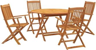 vidaXL Vidaxl - Juego De Comedor De Jard&iacute;n 5 Piezas Madera Maciza De Acacia