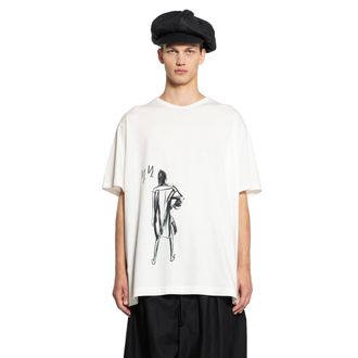 Yohji Yamamoto T-Shirts, male, White, Size: XL 3-Stripes