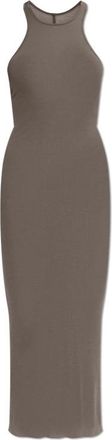 Rick Owens Tank Midi Jurk - Dames - Casual kleedjes - Grijs - M - Leer - Kleedjes
