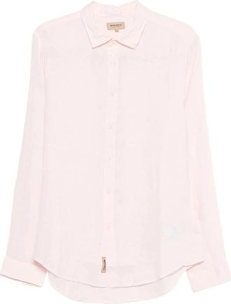 Woolrich Klassiek Button-Down Overhemd - Heren - Casual Overhemden - Roze - M - Linnen - Overhemden