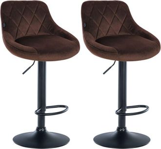 Clp Set di 2 sgabelli da bar Lazio Velvet marrone nero