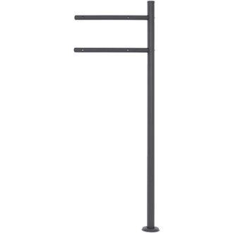 ML Design Ml-design - Supporto per Cassetta delle Lettere in Acciaio Inox Verniciato a Polvere Antracite Altezza 120 cm Palo di Sostegno da Pavimento Cassetta