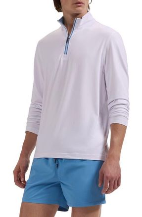 Bugatchi M&eacute;lange Quarter Zip Pullover in White at Nordstrom, Size Xxx-Large