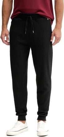HUGO BOSS Mens Structure Waffle Knit Sweatpants, Black