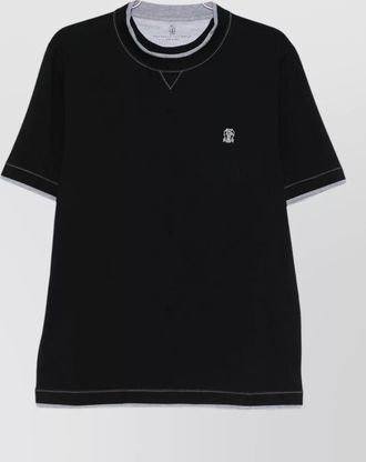 Brunello Cucinelli cotton t-shirt with logo and stitching