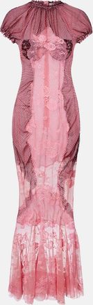 The Attico Sheer lace and mesh maxi dress