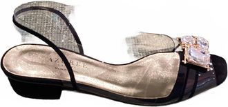 Azurée Cannes Womens Mawa Sandals In Velours Noir/black