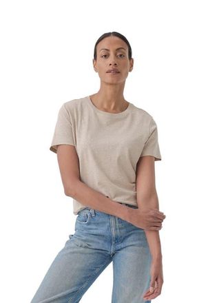 Pact Organic Cotton Softspun Crew Neck Tee in Wheat Heather at Nordstrom, Size 3X-Large